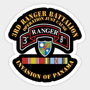 Panama - 3rd Rgr Bn Operation Just Cause w Svc Ribbons Sticker